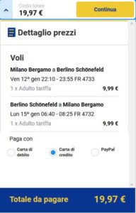 Milano Berlino Ryanair